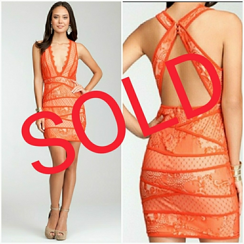 Bebe jasper plunging lace dress - Picture 1 of 2